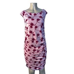 Leota, Pink and Burgundy Floral Dress Size L